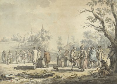Paysans dansant et spectateurs près d