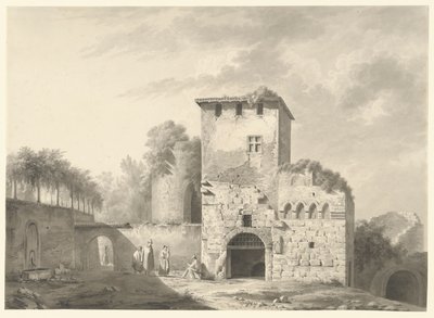 Paysage avec des gens parmi les ruines - Jean Jacques de Boissieu