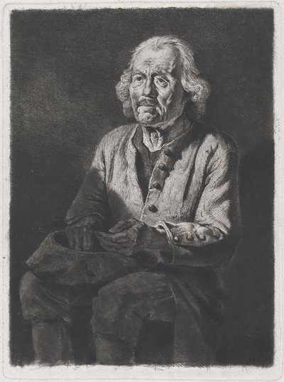 Mendiant assis : Portrait du vieux Girard, un paysan de Chasselay - Jean Jacques de Boissieu