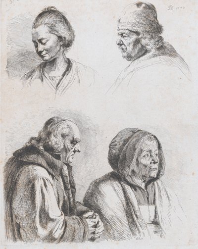 Étude de quatre têtes - Jean Jacques de Boissieu