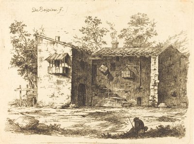 Deux maisons avec toits en tuiles - Jean Jacques de Boissieu