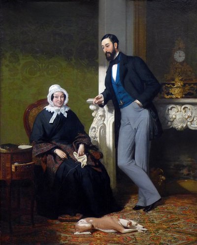 Portrait de Madame Coste née Reboulh et de son fils Alphonse Coste-Reboulh - Jean Jalabert