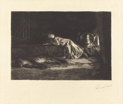 Intérieur oriental avec tigre endormi - Jean Joseph Benjamin Constant