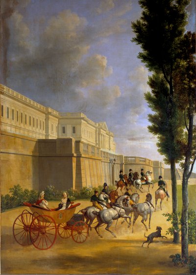 Départ de Napoléon et Marie Louise pour la chasse à Compiègne en 1811 - Jean Joseph Bidault