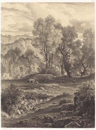 Paysage avec moutons - Jean Joseph François Bellel