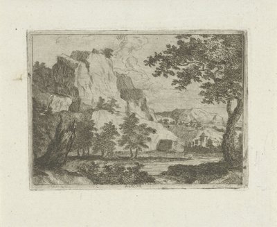Roche dans un paysage fluvial - Jean Joseph Hanson