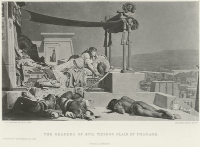 Les porteurs des mauvaises nouvelles tués par Pharaon (gravure) - Jean Jules Antoine Lecomte du Nouy