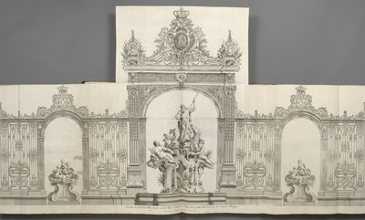 Dessein des grandes grilles posées sur la place royale de Nancy en 1755 par ordre de S. M. le Roi - Jean Lamour