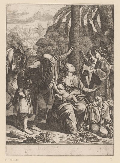 Repos pendant la fuite en Égypte - Jean Leclerc