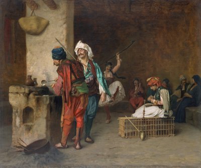 Café, Le Caire, moulage de balles, 1884 ou avant - Jean Leon Gerome