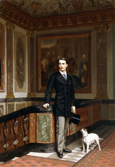 Conte de la Rouchefoucauld Duc de Doudeauville avec son Terrier - Jean Leon Gerome