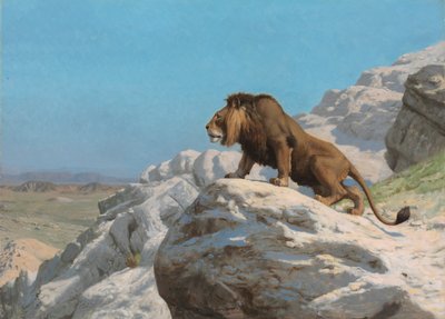 Lion en alerte, vers 1885 - Jean Leon Gerome