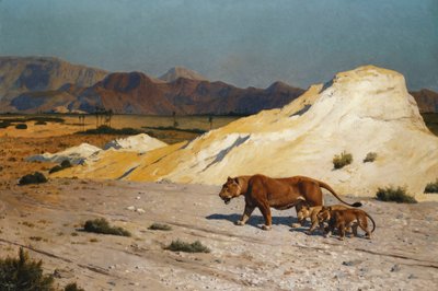 Lionne et Lionceaux - Jean Leon Gerome