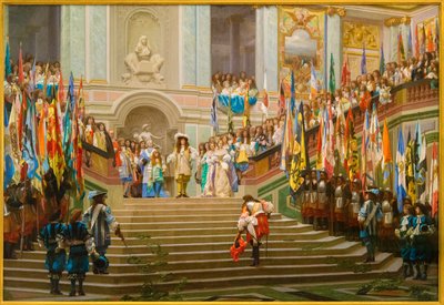 Réception de Louis II de Bourbon Condé dit le Grand Condé par le roi Louis XIV à Versailles en 1674 - Jean Leon Gerome