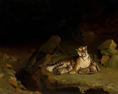 Tigre et Petits - Jean Leon Gerome