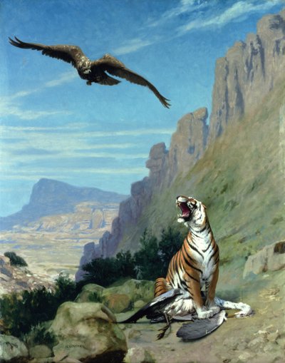 Tigre et vautour - Jean Leon Gerome