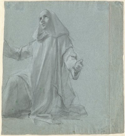 Un jeune prêtre agenouillé - Jean Leonard Lugardon