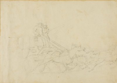 Carrosse tiré par quatre chevaux au galop - Jean Louis André Théodore Géricault