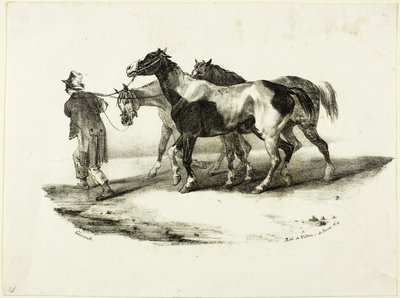 Chevaux conduits au Skinner - Jean Louis André Théodore Géricault