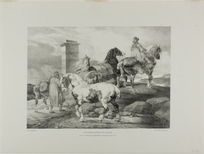 Chevaux allant à la foire, planche 3 de divers sujets dessinés d
