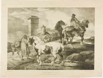 Chevaux se rendant à une foire, planche 3 de Divers sujets dessinés d