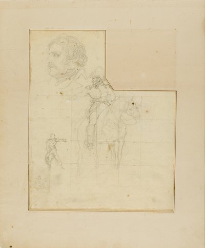 Officier à cheval et autres croquis - Jean Louis André Théodore Géricault
