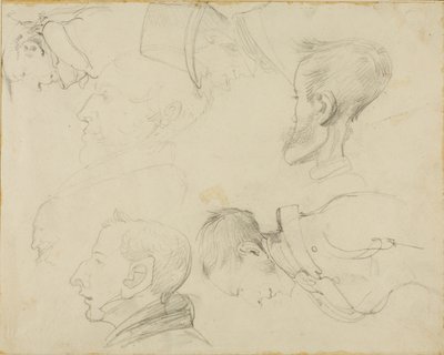 Sept caricatures de têtes - Jean Louis André Théodore Géricault