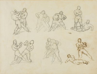 Sept croquis de paires de caleçons - Jean Louis André Théodore Géricault