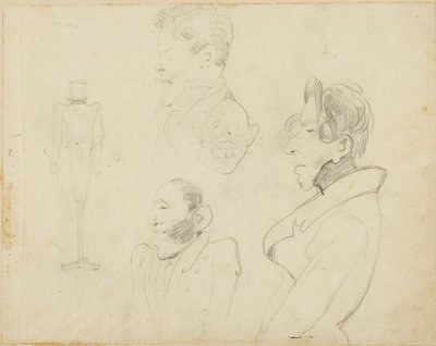 Feuille de caricatures - Jean Louis André Théodore Géricault