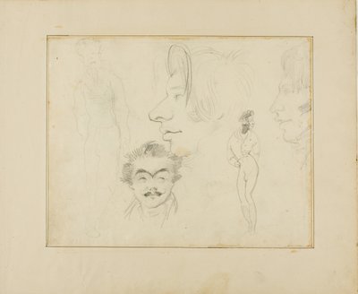 Feuille de caricatures - Jean Louis André Théodore Géricault