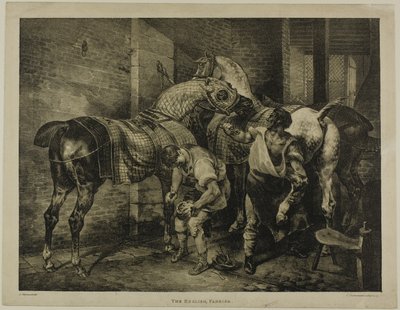 Le maréchal-ferrant anglais, planche 10 de Divers sujets tirés de la vie sur pierre - Jean Louis André Théodore Géricault