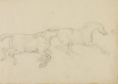 Deux chevaux galopant vers la droite - Jean Louis André Théodore Géricault