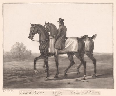 Ruiter accompagne deux chevaux - Jean Louis Darcis (attributed to)