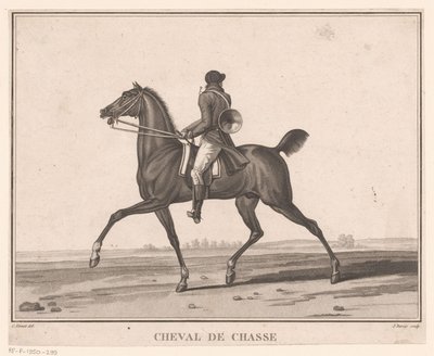 Cavalier à cheval avec cor de chasse - Jean Louis Darcis