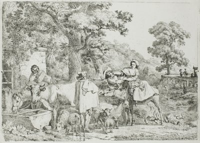 Vache et cheval à l