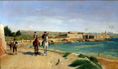 Antibes La promenade à cheval - Jean Louis Ernest Meissonier