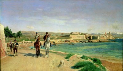 Antibes, la promenade à cheval - Jean Louis Ernest Meissonier
