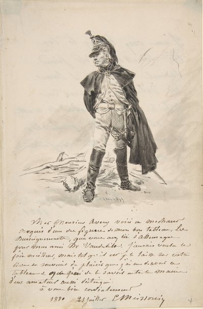 Lettre à Samuel P. Avery avec un dessin d