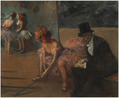 Danseuse avec un admirateur derrière la scène - Jean Louis Forain