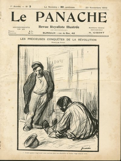 Illustration de Jean-Louis Forain pour la couverture de Le Panache, magazine royaliste illustré - Jean Louis Forain