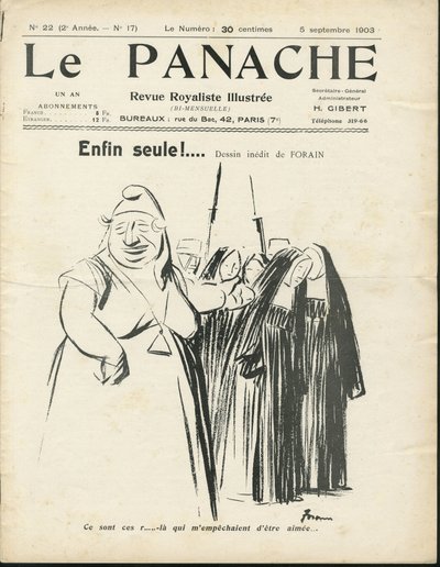 Illustration de Jean-Louis Forain (1852-1931) pour la couverture de Le Panache, magazine royaliste illustré, No. 20 - Jean Louis Forain