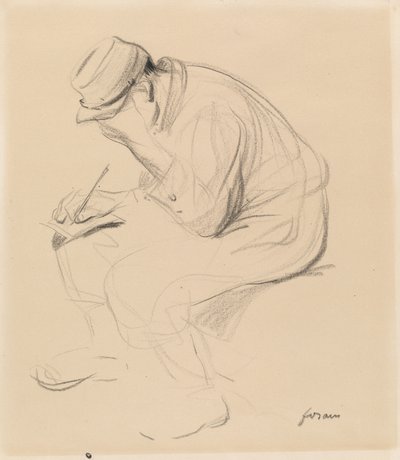 Le Poilu écrivant à la maison, vers 1900 - Jean Louis Forain