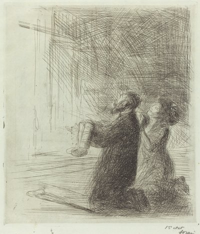 Lourdes, implorant devant la grotte (quatrième planche) - Jean Louis Forain