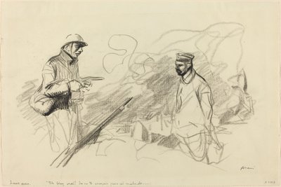 Poilu reconnaissant un soldat allemand - Jean Louis Forain