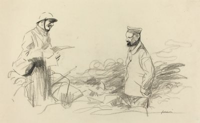 Poilu reconnaissant un soldat allemand, probablement 1918 - Jean Louis Forain