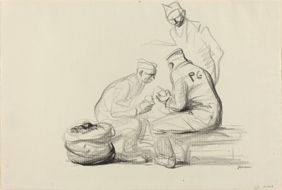 Poilu et prisonniers allemands, vers 1914-1919 - Jean Louis Forain