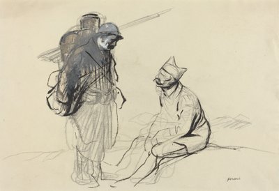 Poilu et Tommy Conversant, vers 1914-1919 - Jean Louis Forain
