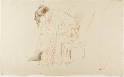 Femme Assise, Tête dans la Main Droite - Jean Louis Forain