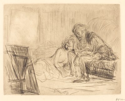 Le repos du modèle (première planche) - Jean Louis Forain