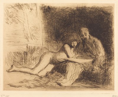 Le repos du modèle (quatrième planche) - Jean Louis Forain